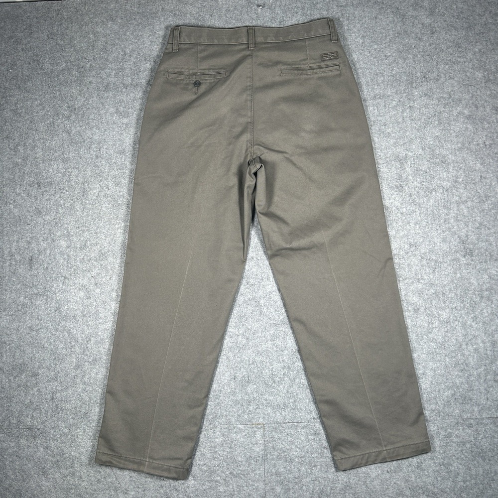 Vintage Lee Chino Pants Men's Size 32x30(32x28) Beige Barrel Wide Leg Fit - Picture 11 of 16